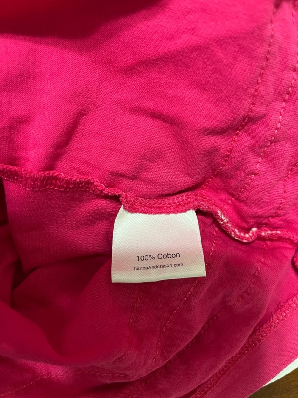 Hanna Andersson Hot Pink Sundress with White Trim and Rose Sz 5 - Picture 7 of 8